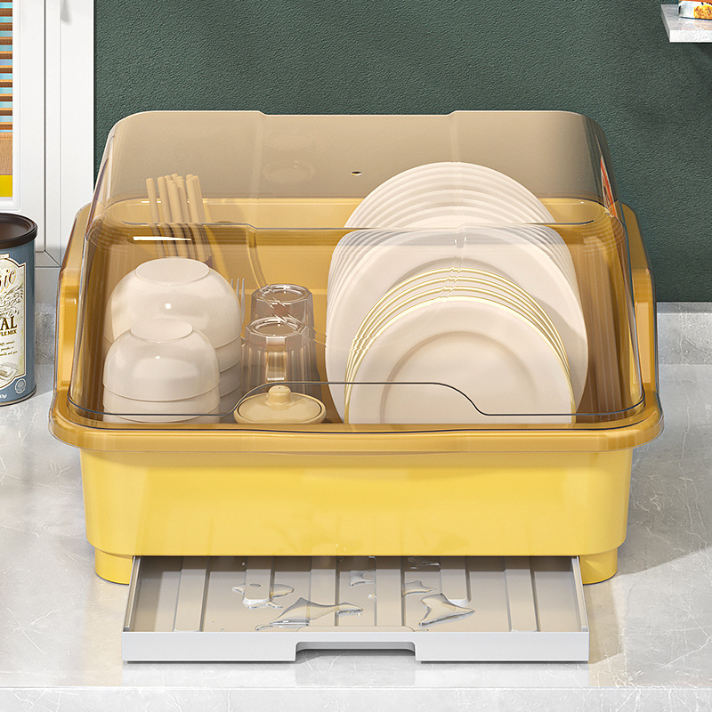 Kitchen Dish Dish Dish Rack Household Floor-mounted Insect-proof Cupboard with Lid Extra-large Tableware Storage Box