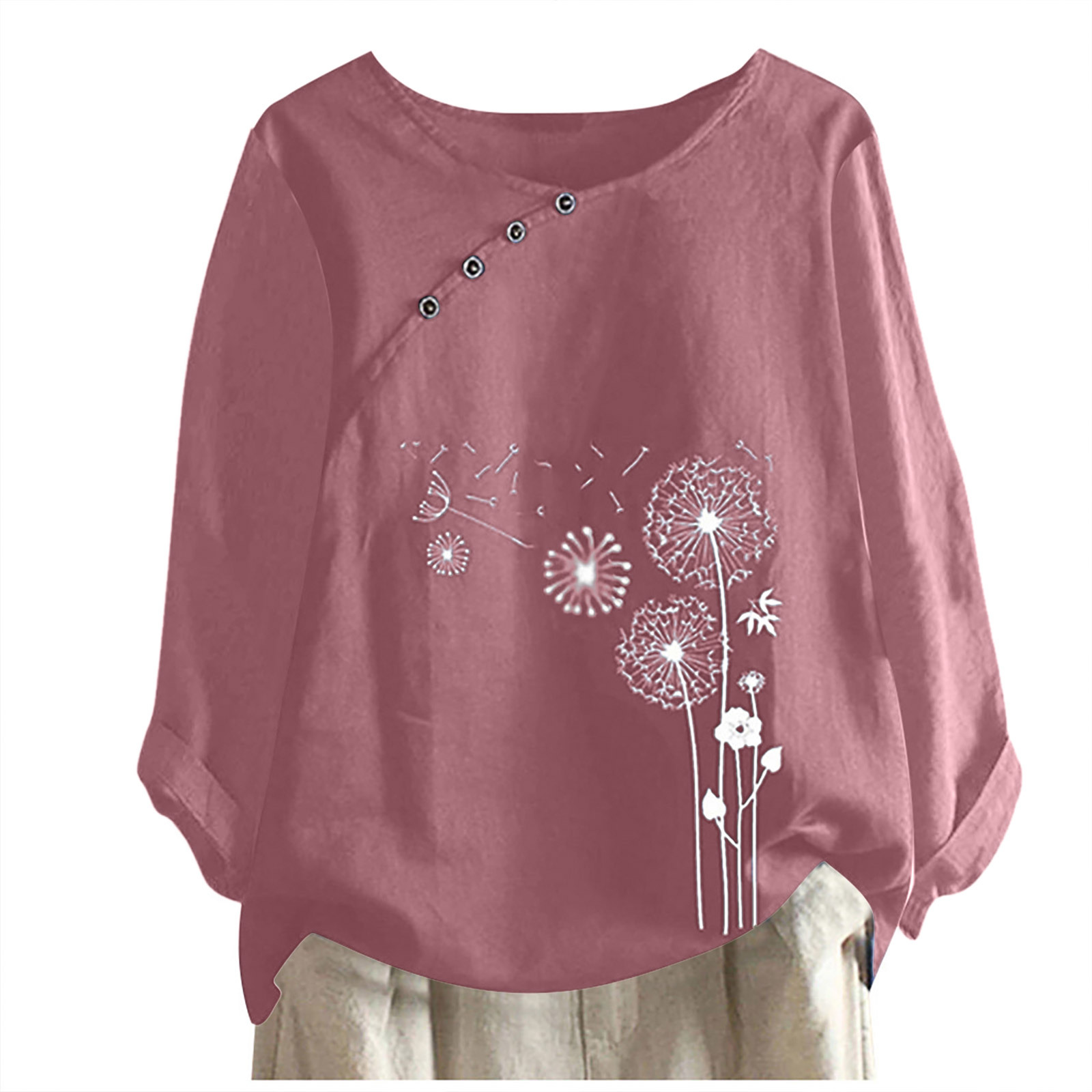 Autumn 2023 New Long-sleeved Loose T-shirt Printed Women's Top