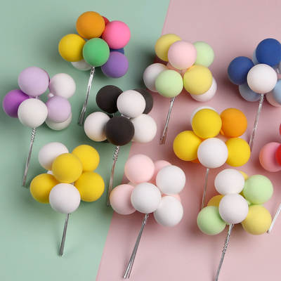 Baking cake decoration color balloon plug-in light sticky clay confession balloon birthday party dessert dress up card insertion