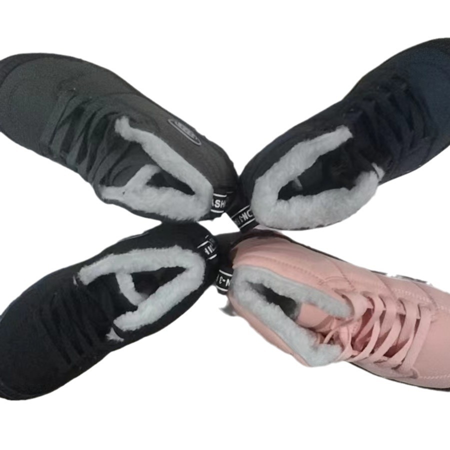New winter children's waterproof cotton shoes outdoor high-top snow boots fleece-lined non-slip camouflage bottom warm shoes