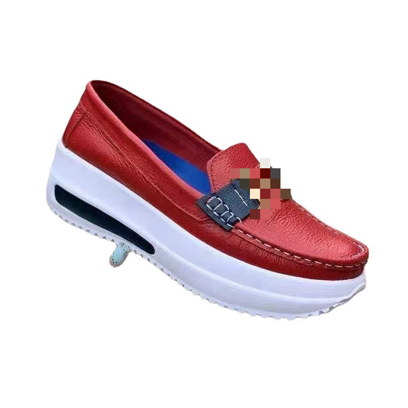 Foreign Trade Independent Station Autumn 2021 Thick Bottom Round Head Solid Color Women's 40-43PU Shallow Women's Flat Shoes