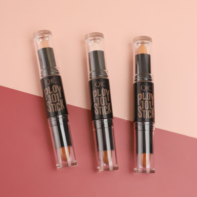 QIC Chini Color Double-head Face-fixing Stick Side-shadow Brightening Face Highlight Three-dimensional Face-fixing Concealer Cross-border Makeup