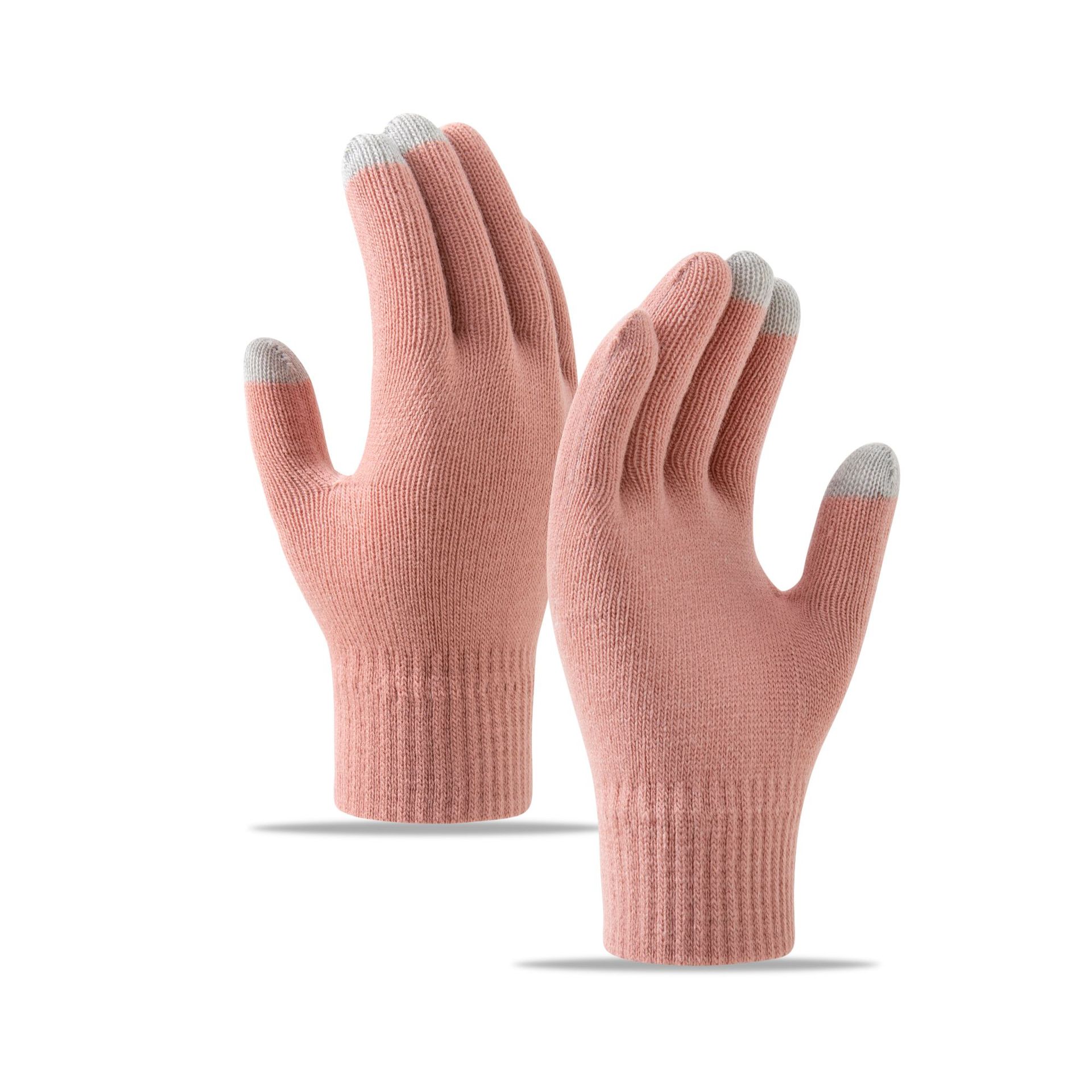 Cross-border special gloves Amazon winter cold-proof knitted wool fleece-lined thickened touch screen warm gloves wholesale