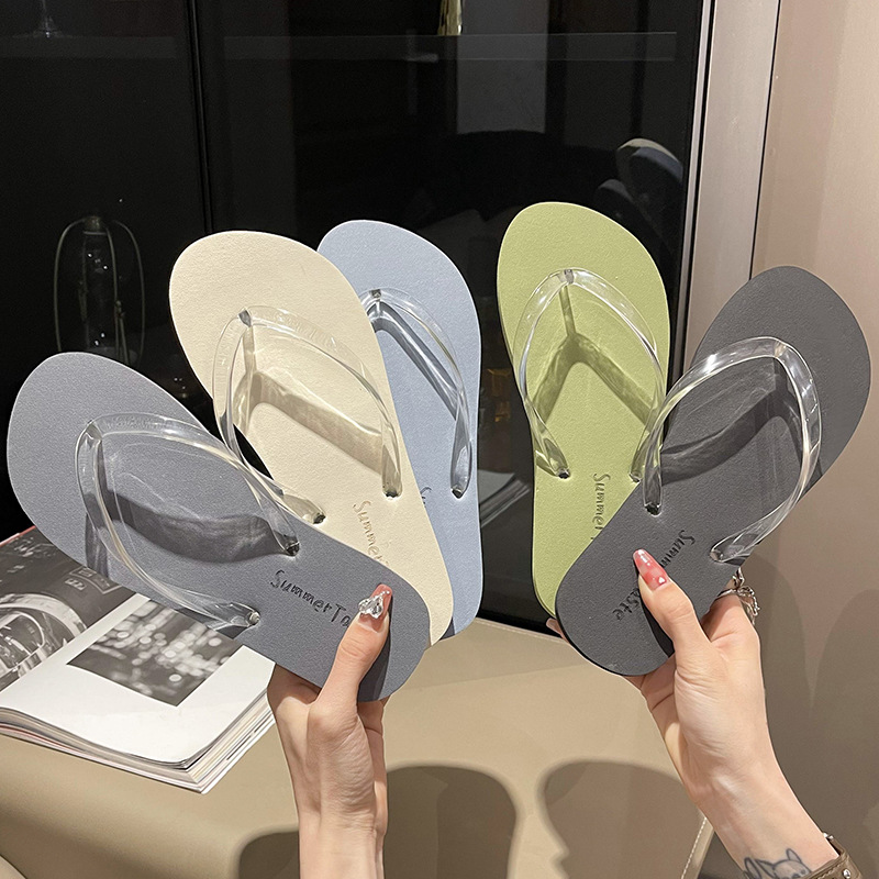 High-end Simple Flip-flops Women's Summer 2023 New Cyber Celebrant Hot Style Outer Wear Splint Anti-slip Sandals