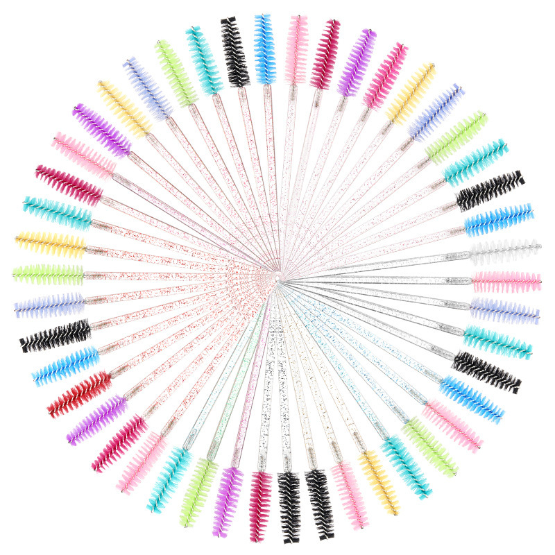 New disposable makeup brush barrel eyelash brush 100 PCs color eyelash beauty tools Crystal eyelash brush