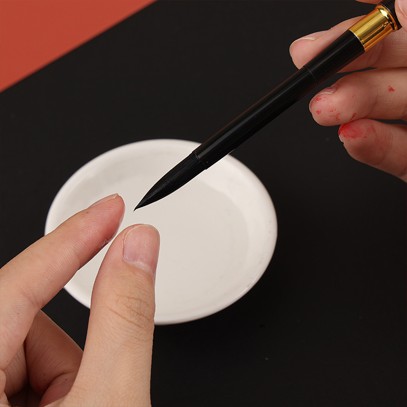 [Guan Mei] Black Swan aluminum rod painted nylon watercolor acrylic brush Hook pen soft wool round head pen set pen