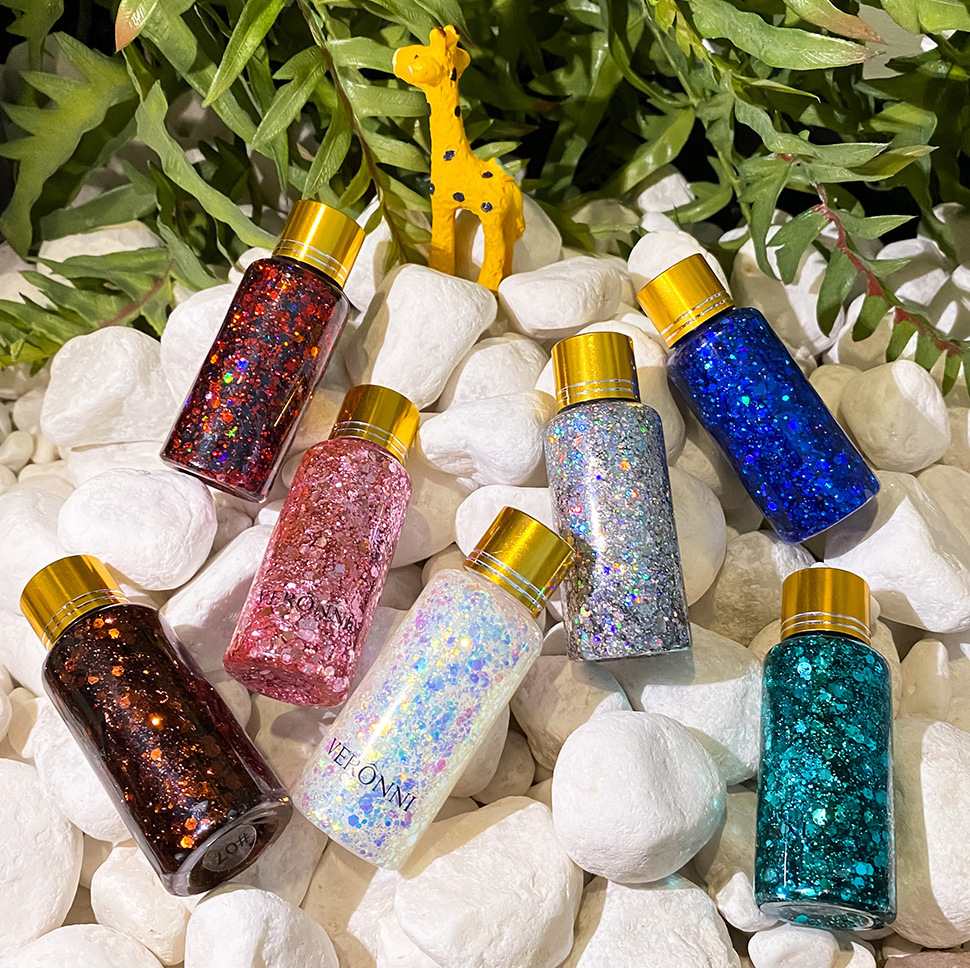 VERONNI Mermaid Scales Stage Makeup Sequins Face Body Lotion Glitter Eye Shadow Colorful Polarized Children's Performance