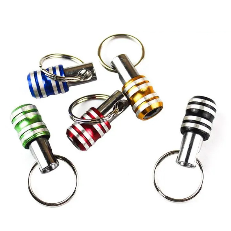 Stainless steel keychain sleeve rod golden three-groove extension rod color 1/4 batch head quick change sleeve switch rod