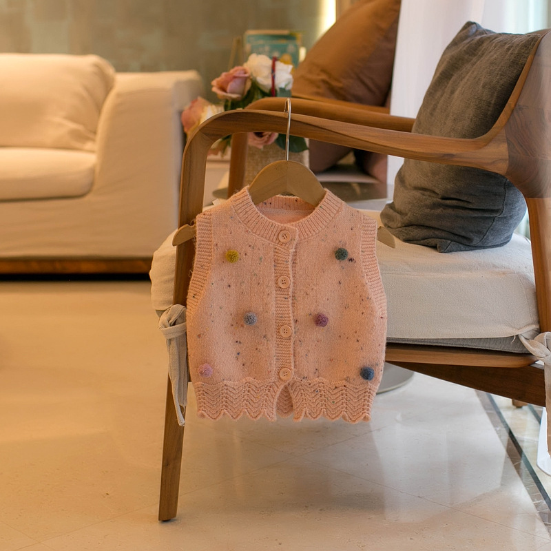 One-piece delivery 2023 Autumn New cute colorful ball vest J590
