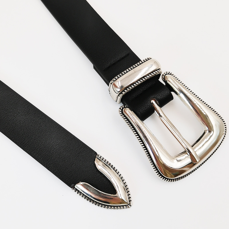 [Factory Wholesale] Cross-border New Retro Three-piece Women's Belt European and American Punk PU Belt
