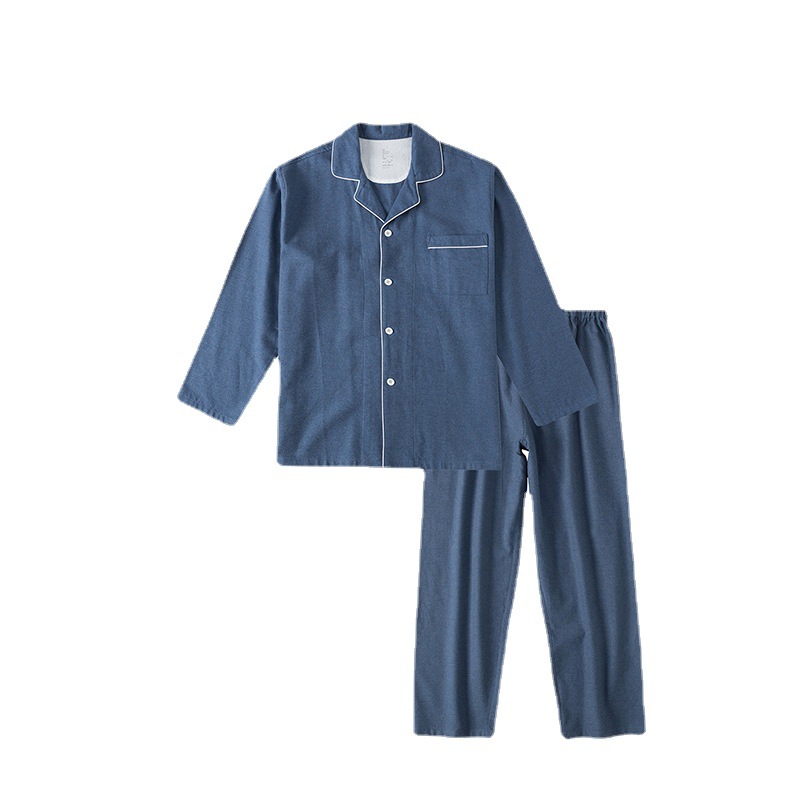 Winter Men's Cotton Sanding Pants Pajamas Women's Simple Warm Long Sleeve suit Solid Color Non-Print Home Clothes