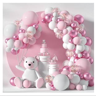 Cross-border Pink White Metal Pink Balloon Chain Set Amazon Sequins Balloon Package Party Layout Wedding