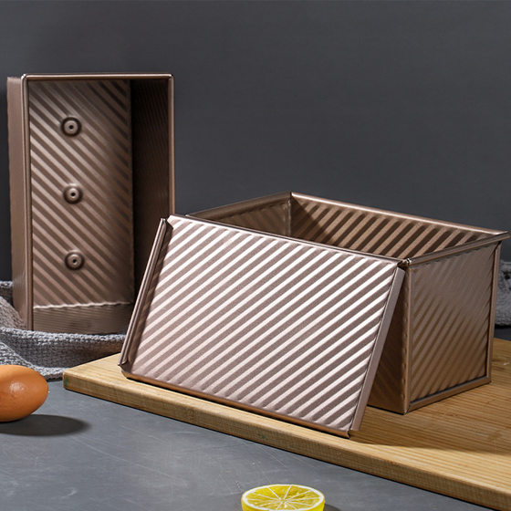 450g corrugated toast box with lid non-stick aluminum alloy Tusi mold carbon steel bread baking mold factory wholesale