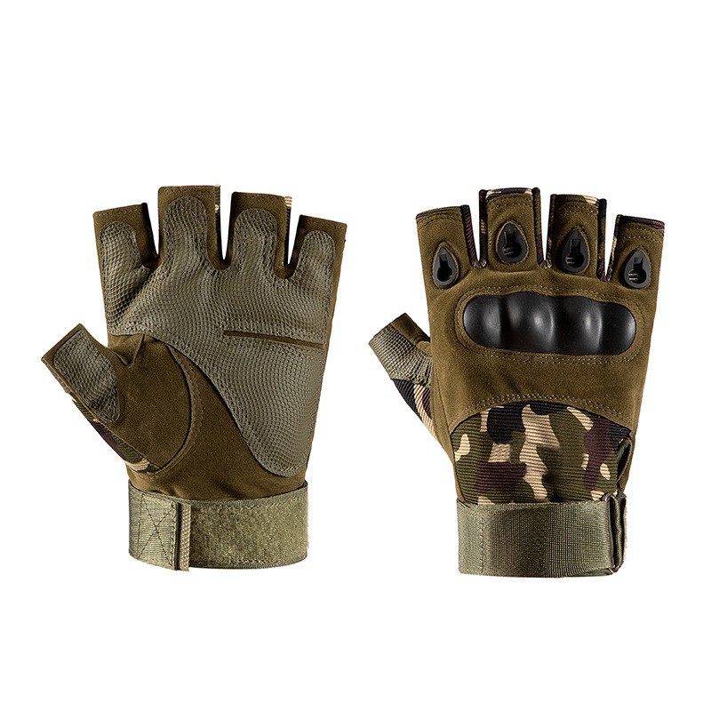 Oji half finger green camouflage