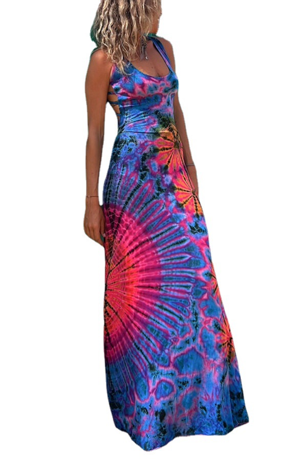 New cross-border independent station Amazon 2023 Summer European and American sexy women's sling backless cross dress