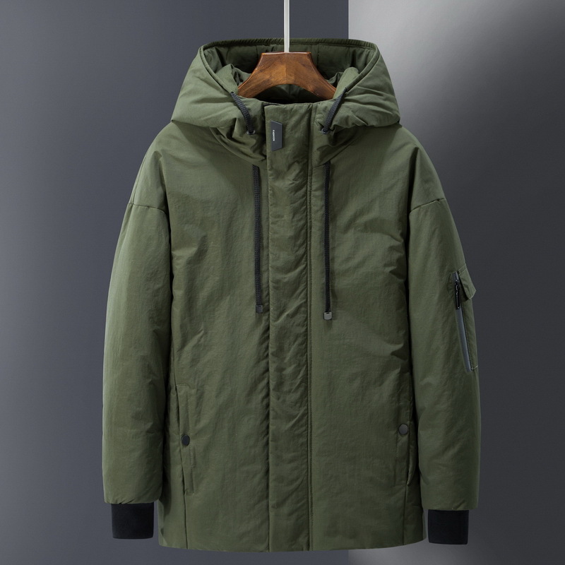 Men's Short Down Jacket Men's Winter Thickened Student Handsome Youth Hooded Tooling Men's Winter Coat Trendy