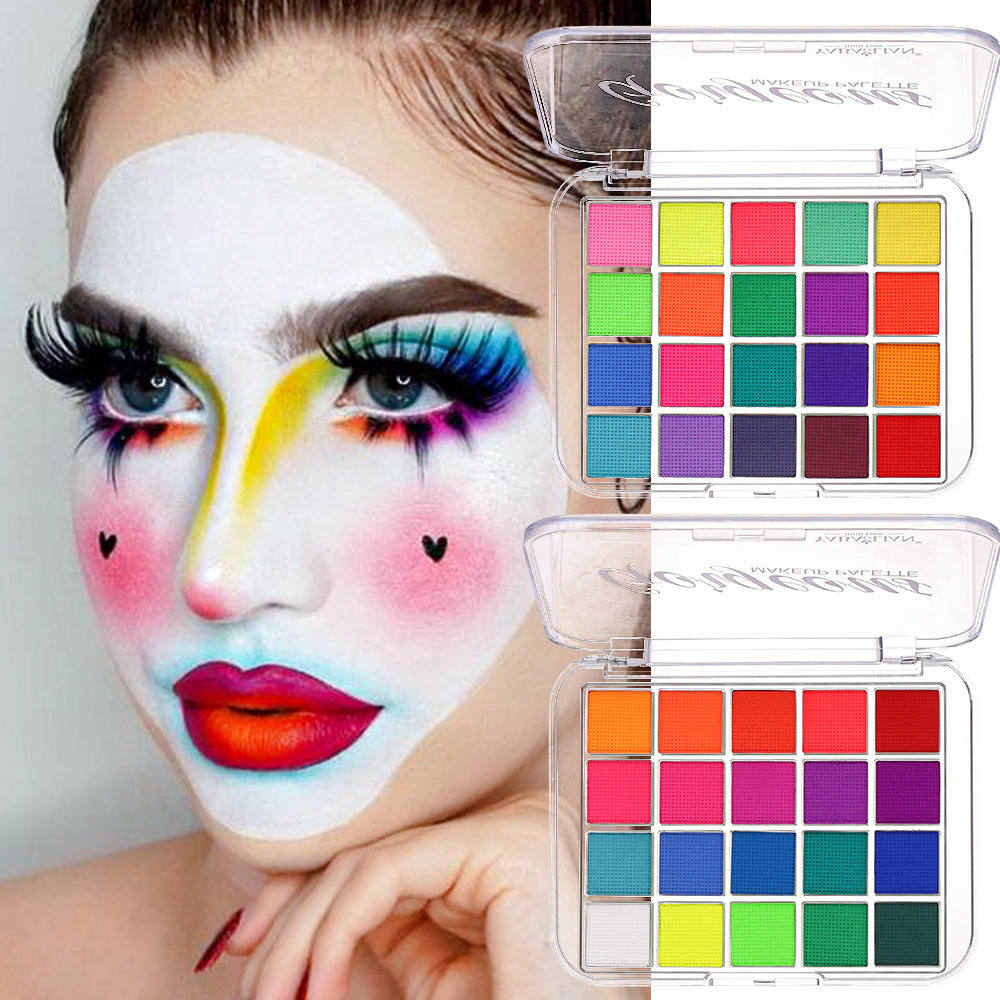 Eye shadow face color plate cross-border beauty makeup human face painting graffiti face color eye shadow easy to clean face color makeup wholesale