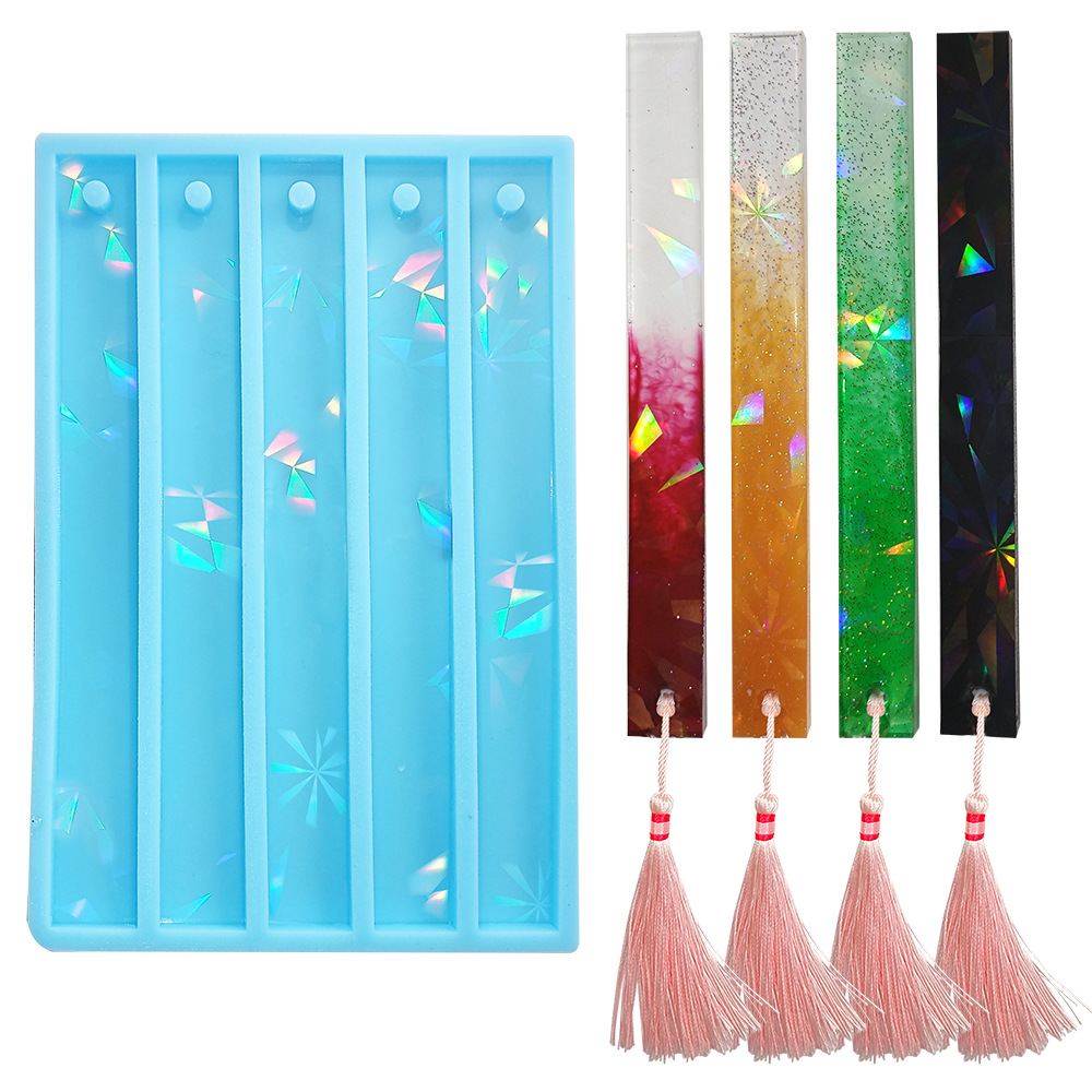 DIY holographic bookmark pendant silicone mold rectangular bookmark silicone mold Oval bookmark silicone