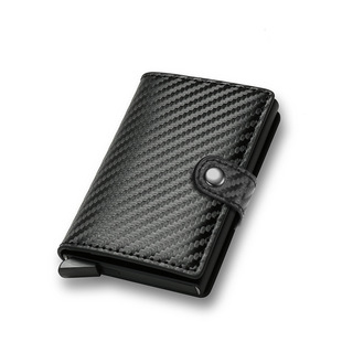 RFID anti-theft card bag carbon fiber aluminum alloy credit card metal card Bag Men's wallet with elastic card multi-card position