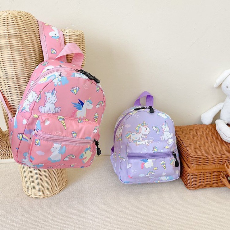 New Kindergarten Schoolbag Cute Unicorn Girls Small Backpack Cartoon Dinosaur Boys Nylon Backpack Wholesale