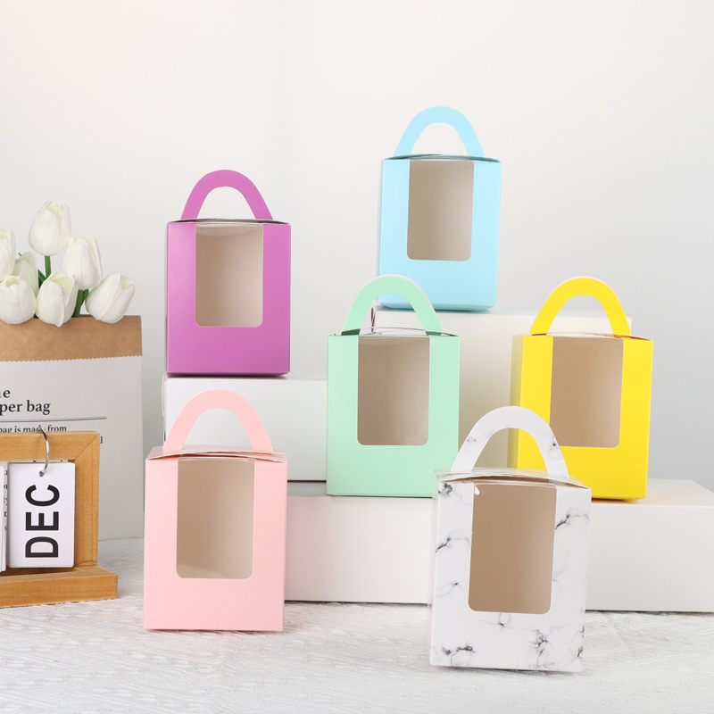 1 A portable window cupcake packaging box Ma Fen box egg tart box baking dessert packaging box