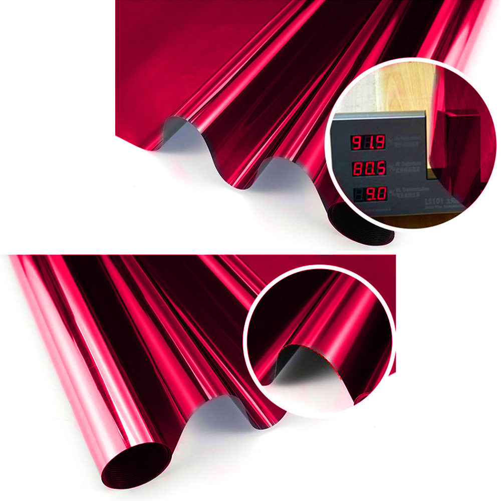Red sunscreen insulation film one-way perspective glass sticker sun room uv-proof glass film factory wholesale