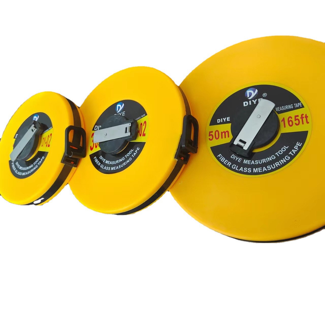 Factory wholesale measuring 20 meters 30 meters 50 meters 100 glass fiber ruler tape measure disc ruler fiber ruler tape measure