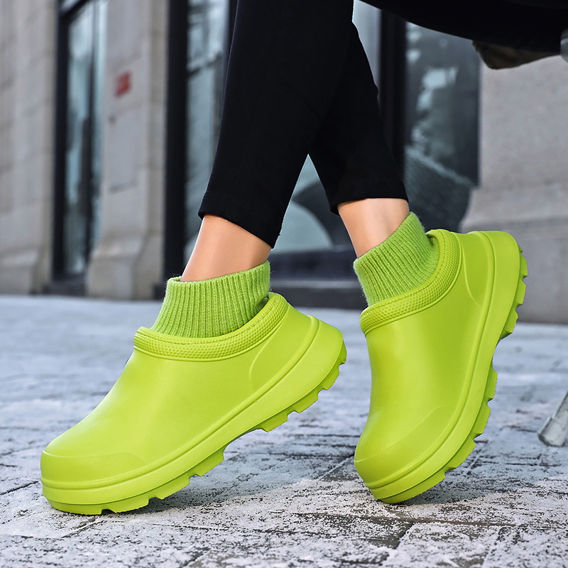 Super Thick Sole Cotton Slippers Bag with Women's Autumn and Winter Warm Home Waterproof Indoor Cotton Shoes