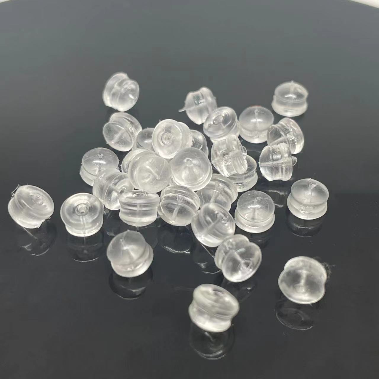 Transparent plastic hamburger ear plug anti-drop earring plug earcap environmental protection anti-allergic ear pressure diy earrings accessories