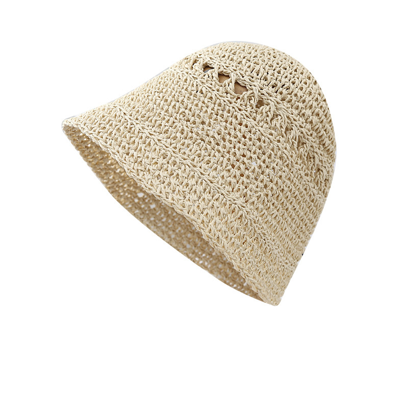 Summer Japanese style bucket hat Korean style trendy small brim straw hat all-match Japanese style woven fisherman hat beach sun protection hat for women