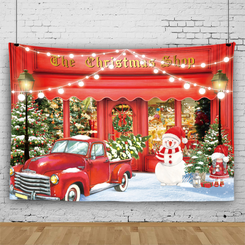 Cross-border Christmas home supplies new Christmas party background cloth room decoration scene layout Christmas tapestry