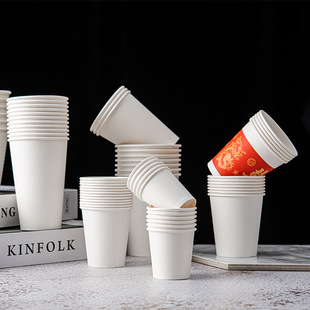 Disposable Paper Cup custom printed logo thickened commercial hot drink packaging takeaway milk tea coffee cup wholesale custom