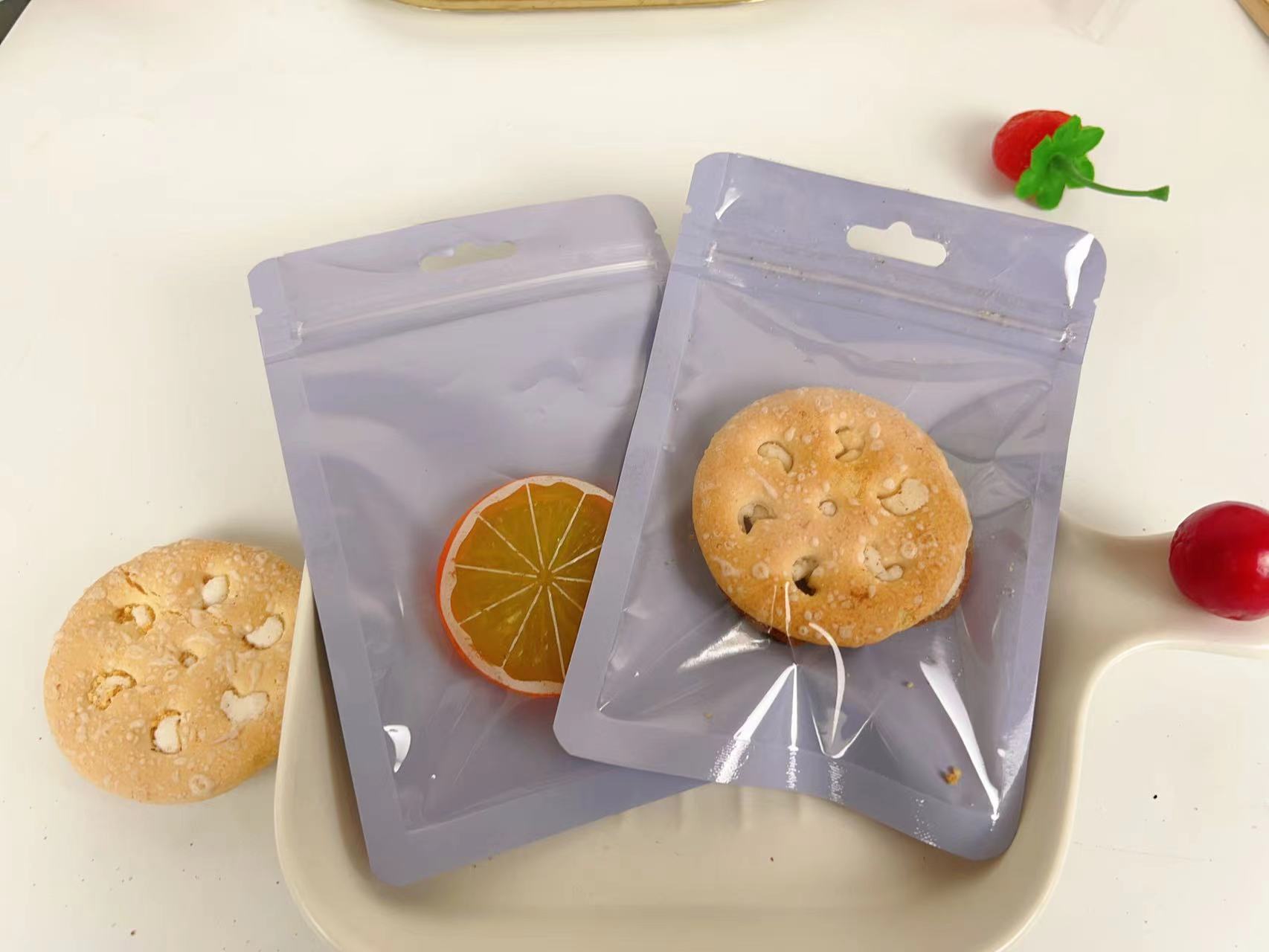 Macaron Self-sealing Bag Ins Holographic Bag Thickened Transparent Color Bone Bag Small Jewelry Packaging Bag Storage Packaging Bag