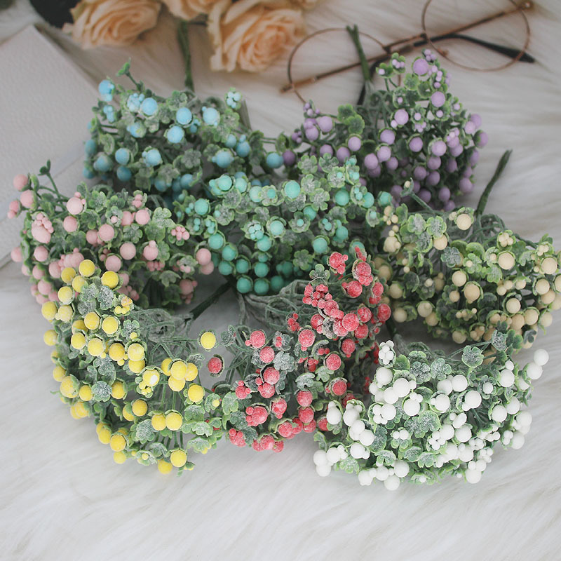 Shuiling fruit manufacturers directly supply diy accessories material simulation flower mini Shuogu grass small foam ball material Forest