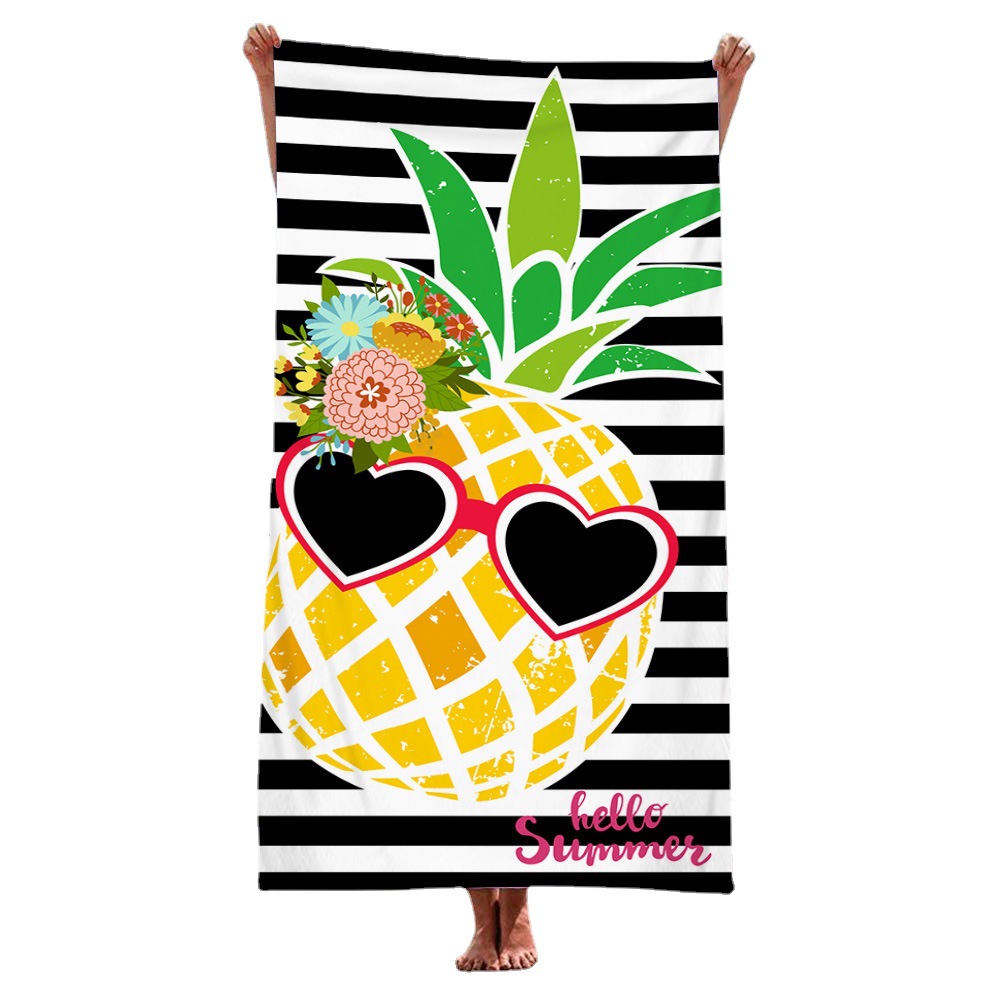 Beach towel bath towel wholesale microfiber towel rectangular beach mat digital printing bath towel shawl to figure