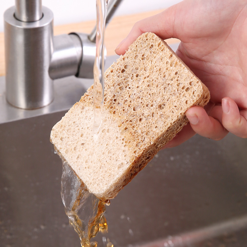 Natural Wood Pulp Cotton Washing Bowl Sponge Brush Bowl Artifact Wood Pulp Spongy Cloth Dishwashing Cloth Kitchen Easy to Absorbent and No Oil
