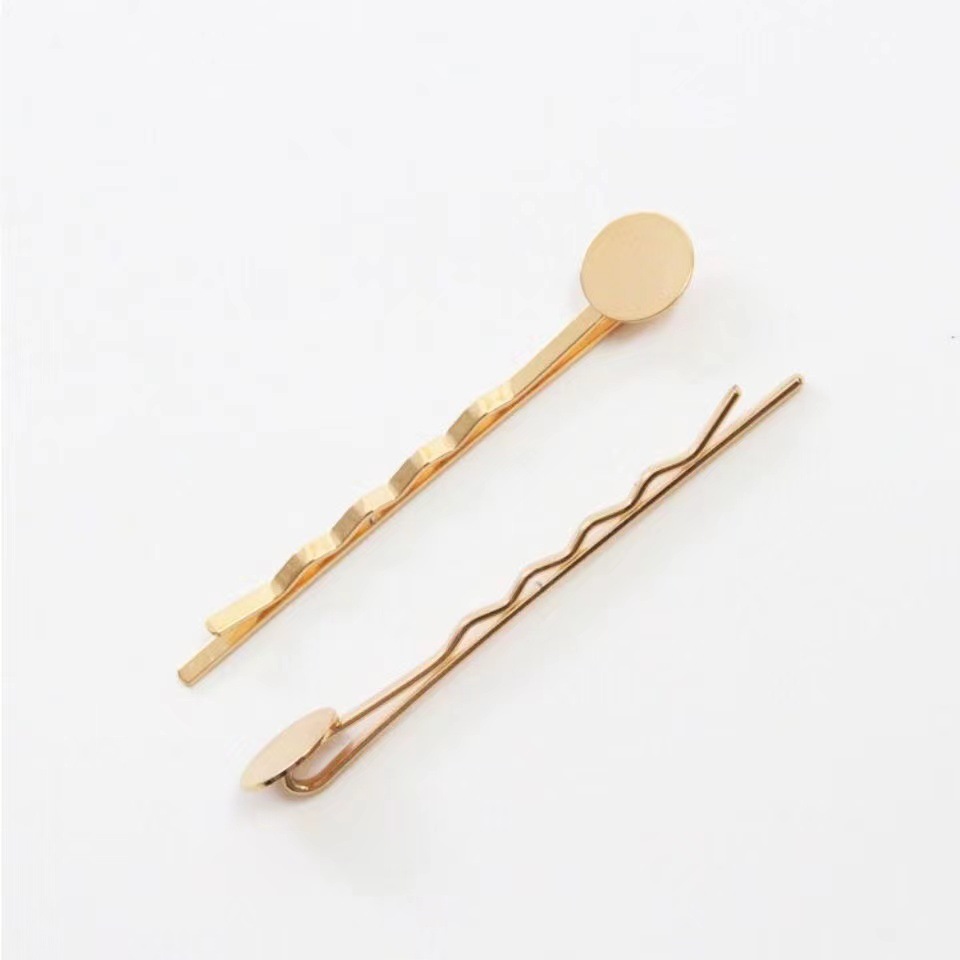 5.5cm with tray wave clip spiral side clip Golden clip diy hairpin headdress clip Accessories Wholesale