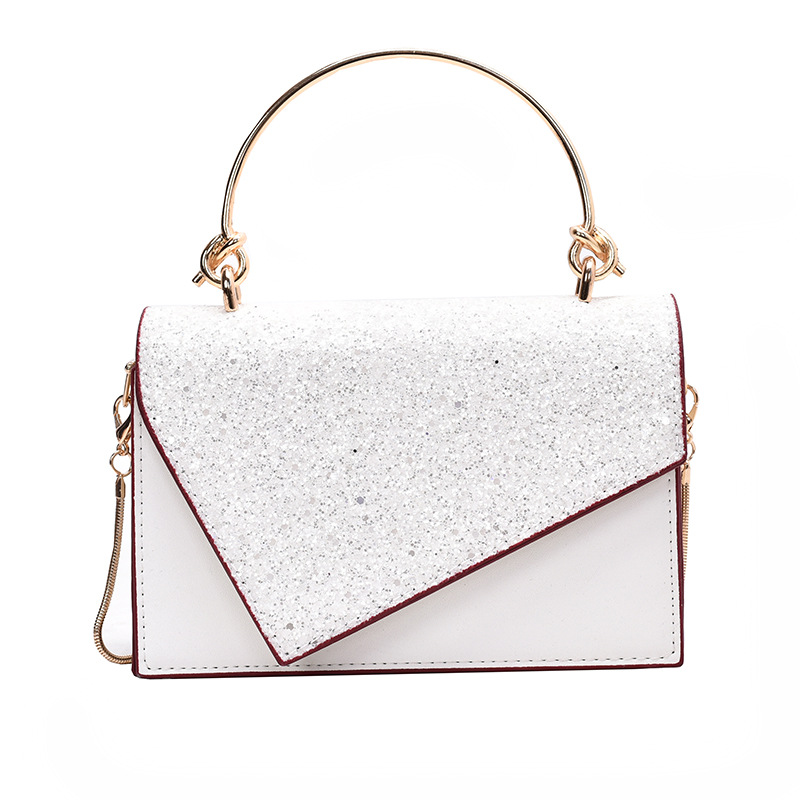 Bag Women's 2021 Spring and Summer New Fashion Western Style Handbag All-match Texture Sequin Fashionable Chain Small Square Bag