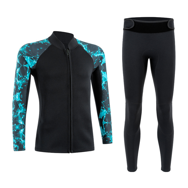 Spot New 2mm warm diving suit men and women split sunscreen waterproof mother winter swimsuit snorkeling surf diving suit