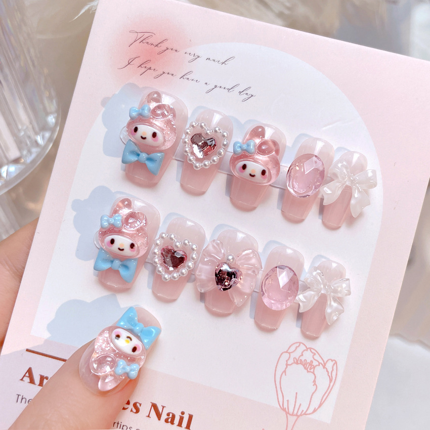 Dopamine Wearing Jiamei Girl Kawaii Melody Nail Wearing Nail Patch Cute Wearing Nail U27