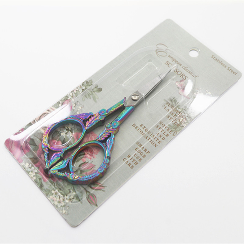 Stainless steel plum blossom scissors vintage bird scissors cross stitch flower thread head household scissors office scissors wholesale