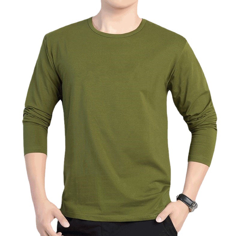 Spring and Autumn Men's Long-sleeved T-shirt Youth Pullover Loose Base Shirt Large Size Men's Junior Student Autumn Clothes Top