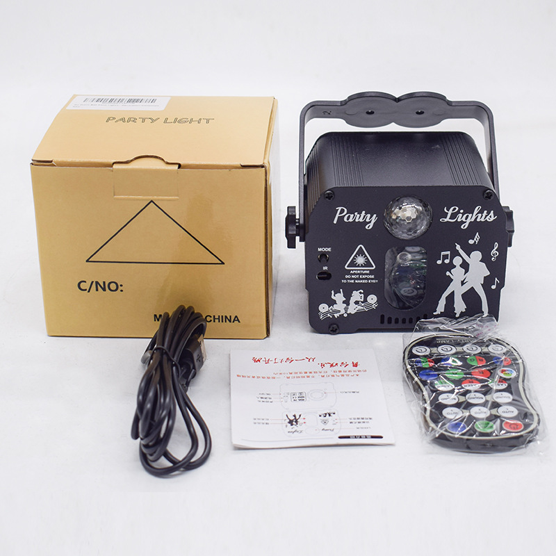 2023 new laser light stage lighting laser pattern party strobe light party RGB remote control voice control decoration