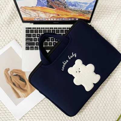 Korean cute bear computer bag Apple 13.3 Lenovo Huawei 14/15 inch HP 15.6/16 inch handbag