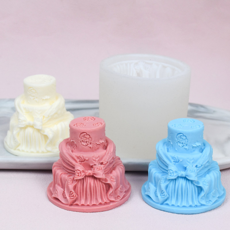 Qikai creative bow cake aromatherapy candle silicone mold DIY Fondant chocolate cake baking mold