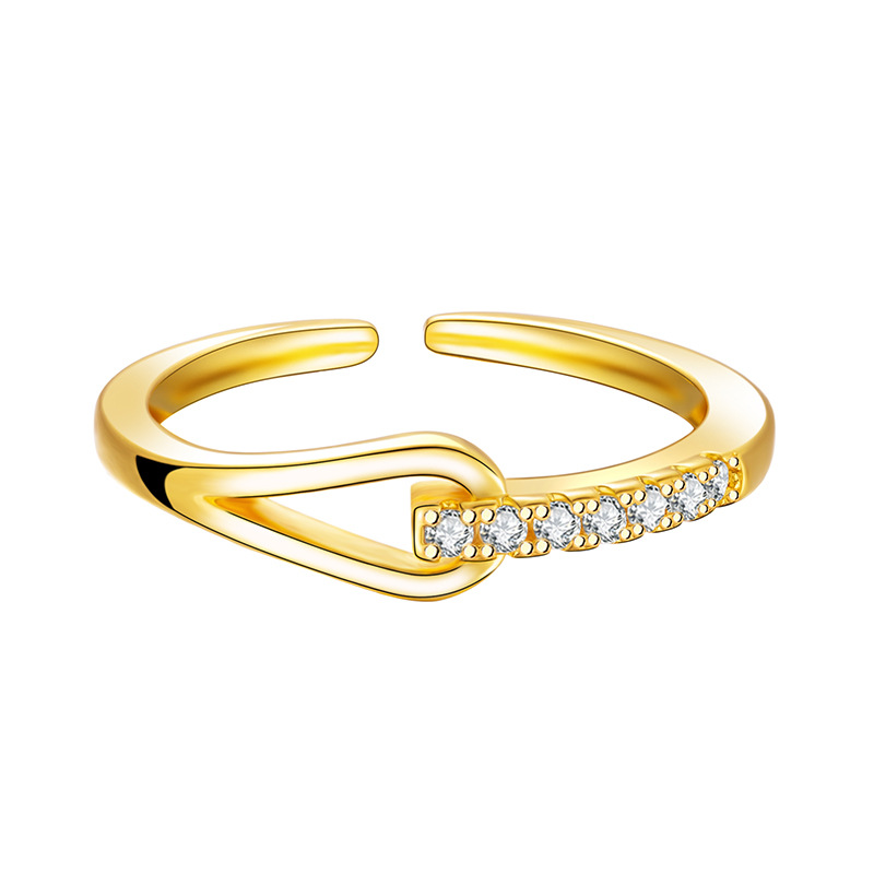 Simple Elegant Cross Ring Women's Light Luxury Rack Diamond Zircon Ring Korean Internet Celebrity Opening Adjustable Diet Ring