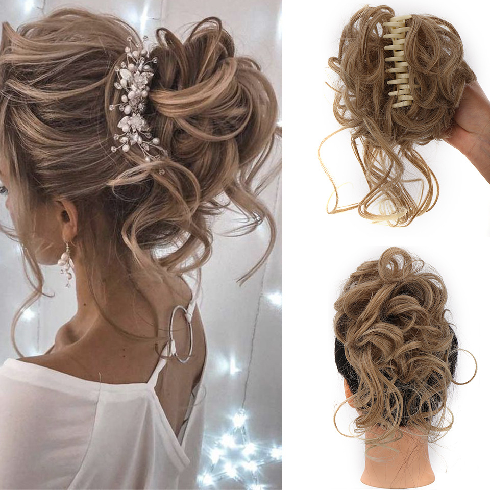 Foreign trade Europe and the United States wig hair ring hair bun messy bun ball head chemical fiber grip clip comfortable daily fluffy spot