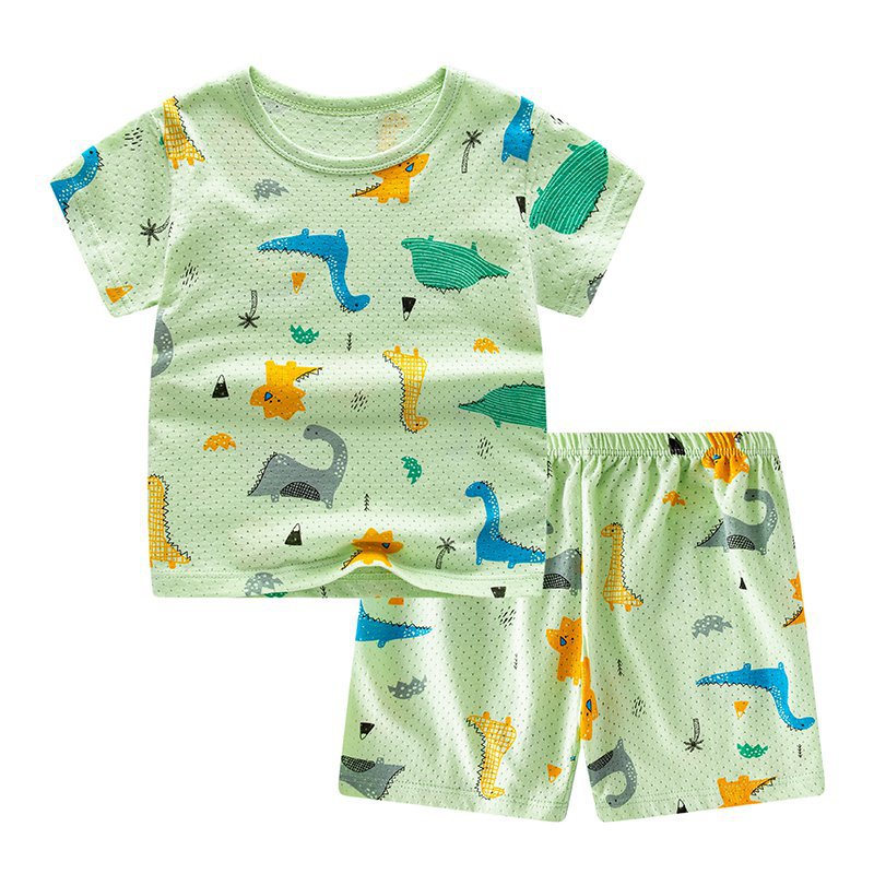 2023 Summer new children's breathable short sleeve suit children's neutral 40-color two-piece set one-piece delivery
