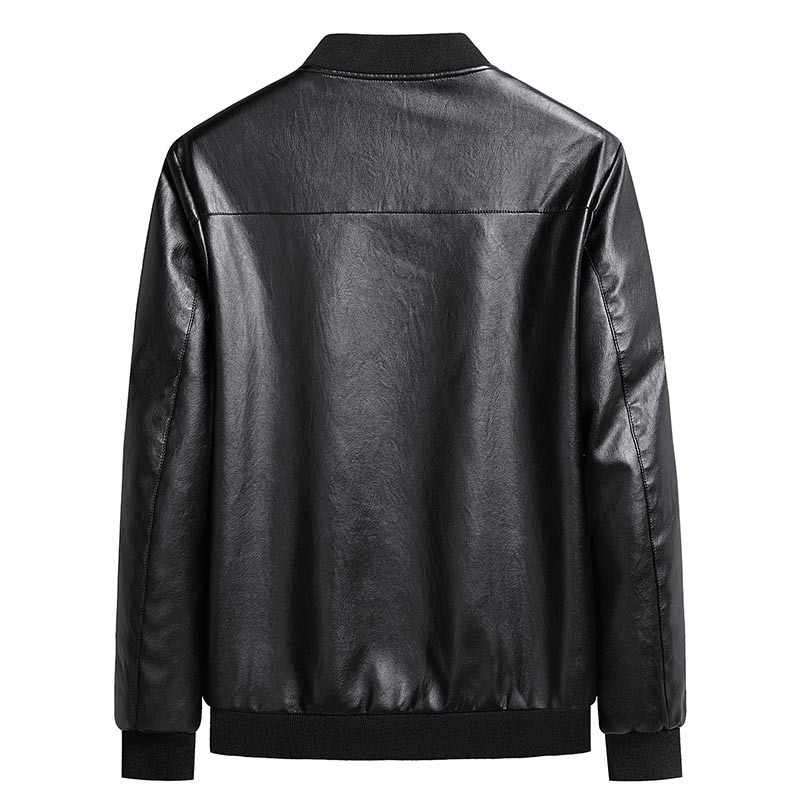 Foreign trade leather coat men's autumn new PU leather coat middle-aged men's thin leather jacket casual dad jacket men