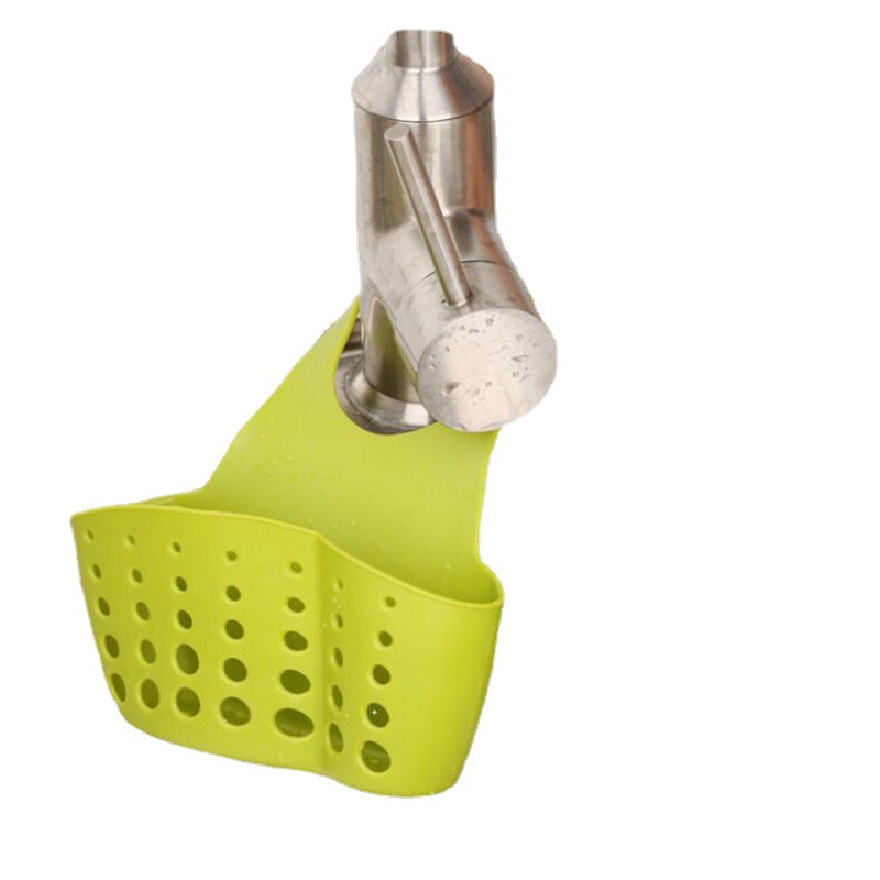 Creative adjustable push-button sink storage hanging basket kitchen storage rack faucet sponge draining hanging bag